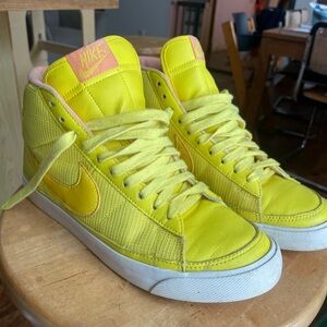 Nike Vibrant Yellow and Pink High-Top Sneakers (rare)